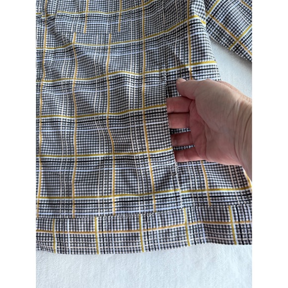 NWT Christopher & Banks Women's XL Black & Yellow Plaid Shacket Jacket Preppy - Picture 10 of 14